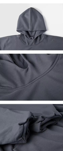 เสื้อฮู้ดดี้ผู้ชายคุณภาพสูง ไซส์ใหญ่พิเศษ แบบสั่งทำพิเศษ 460GSM หนักพิเศษ ทรงไหล่ตก ผ้าคอตตอน 100% พิมพ์ลายพัฟ - Product Image 2