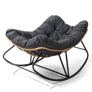 Oversized Papasan Rocking <b>Chair</b>-<b>Comfy</b> Outdoor Patio Lounge <b>Chair</b> for Reading Indoor Use Porch & Garden - Product Image 1