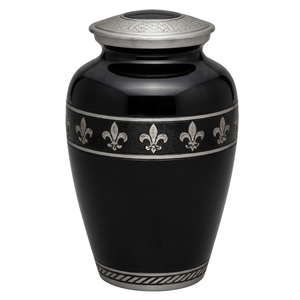 Urne funéraire personnalisable en aluminium pour adulte avec bande gravée, finition argentée et blanche, pour cendres humaines - Product Image 4