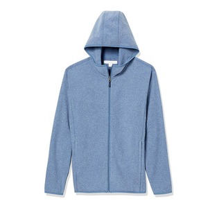 Sudadera de Punto con Capucha y Cierre de Cremallera para Hombre, Color Azul Claro, Corte Regular, para Primavera, 100% Algodón, Transpirable, Diseño Sólido - Product Image 2