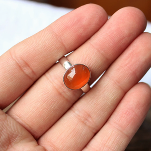 Carnelian Gemstone Midi <b>Ring</b> <b>925</b> <b>Silver</b> Handmade Statement <b>Ring</b> Boho Jewelry - Product Image 3