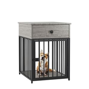 Decorative Iron Tube Dog <b>Crate</b> Furniture Rectangle Indoor Pet Kennel End Table Small Dog House with Elegant Pattern - Product Image 6