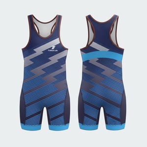 Low MOQ High Quality Spandex/Polyester Customized Logo <b>Weightlifting</b> Men's Wrestling <b>Singlets</b> Quick Dry Lightweight - Product Image 4
