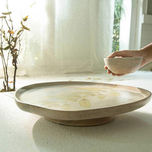 <b>Silicone</b> Eco-friendly Craftsy Home Cake Pedestal Leaf Pattern Printed Desert Display Stand Food Safe Printed Coating Top Surface - Product Image 3