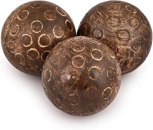 Bolas Decorativas de Madera de Mango, Juego de 3 Bolas Redondas de Uso Individual, Ideales para Decoración del Hogar, Sala de Estar y Comedor - Product Image 3