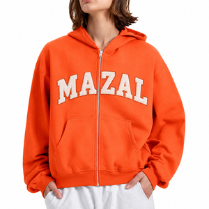 Custom Womens <b>600gsm</b> Heavyweight Zip <b>Hoodie</b> Wholesale Private Label Brand Bulk Production Fast Delivery - Product Image 5