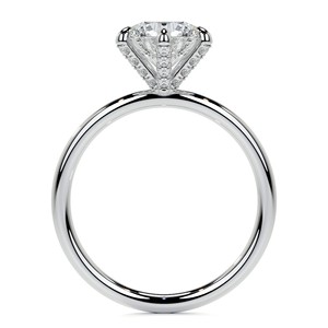 1.3CT Round Brilliant Cut Engagement <b>Ring</b> 10K Solid White Gold Wedding <b>Statement</b> <b>Ring</b> Hidden Halo Proposal <b>Ring</b> For Her - Product Image 6