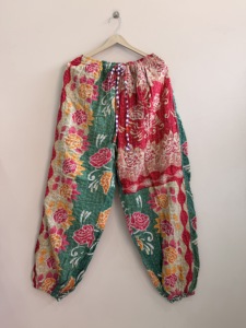 Wholesale Lot of Kantha Handmade 100% Cotton Pajama Pants Boho <b>Trousers</b> <b>Elastic</b> <b>Waist</b> Floral Pattern Vintage Hippie Style - Product Image 4