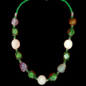 Collier en agate et chaîne de bambou fait main, style classique, artisanat Rawat, fabriqué en Inde, bijoux d'anniversaire pour homme NK-9367B - Product Image 1