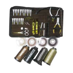 Kit d'installation d'extensions capillaires : Ensemble d'outils métalliques avec pinces, ciseaux, peigne et crochets pour l'installation et le retrait d'extensions. - Product Image 5