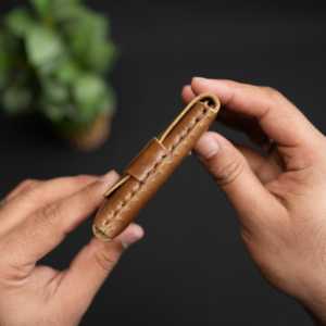 100% Handcrafted Full-grain Chrome Tan Genuine <b>Leather</b> 4” × 3” inch Vintage Style <b>Mens</b> Card <b>Wallet</b> - Product Image 3