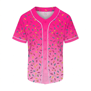 เสื้อเบสบอลซอฟต์บอลแขนสั้นพิมพ์ลายตามสั่งคุณภาพสูง 100% โพลีเอสเตอร์ ไอซ์ สำหรับงานดีไซน์แบบหยดน้ำ - Product Image 1
