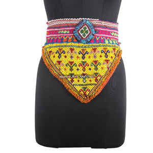 Vintage Belt Belly Dance Bead Afghani Traditional Waist Belt Kuchi Tribal BB033 <b>Old</b> Banjara Real Vintage Handmade Beaded Belts - Product Image 1