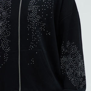 Men's Black Hooded Sweatshirt and Pants <b>Set</b> with <b>Sequin</b> Dot Pattern Streetwear Tracksuit Autumn Knitted Polyester <b>Two</b> <b>Piece</b> - Product Image 6