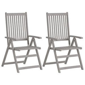 2pcs Solid Acacia <b>Wood</b> Patio <b>Reclining</b> <b>Garden</b> <b>Chairs</b> with Cushions - Product Image 2