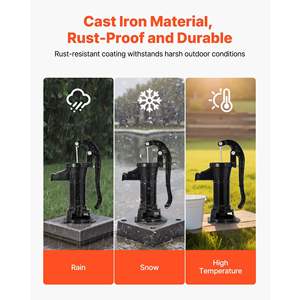 Bomba de Agua Manual de Hierro Fundido Antigua Modelo D0100X38RZ6, Elevación Máxima de 25 pies, Conexión NPT de 1-1/4, Fácil Instalación, Antigua - Product Image 3