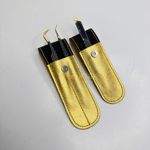 Pince à épiler pour cils GETUP BROSONS IMPEX en acier inoxydable, pointe lisse dorée, isolation et volume, anti-magnétique, anti-statique, préhension fine et parfaite - Product Image 4