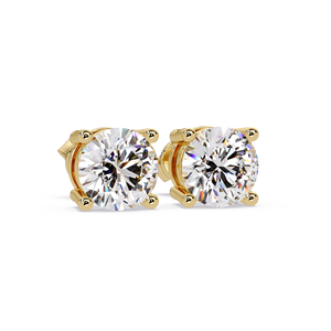 Brilliant Lab Grown Diamond Stud <b>Earrings</b> IGI Certified 14K 18K Pure Gold Classic Four Prong Rhodium Plated Brilliant Cut - Product Image 5