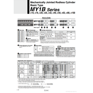 SMC นิวเมติกส์กระบอกไม่มีก้าน MY1B40-450Z หมวดหมู่ผลิตภัณฑ์ที่มีกลไกร่วมกัน - Product Image 2