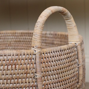 Purbeck Rattan Round <b>Wicker</b> <b>Storage</b> <b>Basket</b> Handmade Natural Rattan Modern Eco-Friendly Multifunction Artex Green Earth Hanoi - Product Image 6