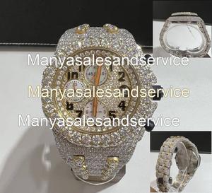 Montre de luxe Hip Hop pour homme, 41 mm, mécanique, en moissanite VVS, boîtier en acier inoxydable de haute qualité, étanche 10 bars - Product Image 3