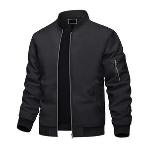 <b>Men</b> Bomber <b>Jacket</b> Full ZIP Stand Collar Casual Winter Coats Long Sleeve Elastic Cuffs Daily Streetwear <b>Lightweight</b> Windbreaker - Product Image 4