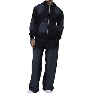 Survêtements zippés vintage délavés à l'acide pour hommes, personnalisables en gros, nouveau design, streetwear décontracté pour hommes, 100% coton - Product Image 5