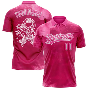 Camiseta de Fútbol Rosa para Hombre, Conciencia sobre el Cáncer de Mama, Nombre y Número Personalizados, Impresión por Transferencia de Calor, 100% Algodón, Absorbe la Humedad - Product Image 2