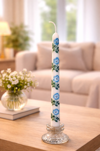 Bougie conique élégante peinte à la main de 25 cm. Touche luxueuse pour toute décoration intérieure, table à manger, aménagement de mariage ou événement festif. - Product Image 3