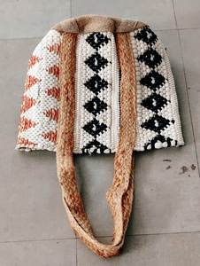 Beaded <b>Tote</b> <b>Bag</b> <b>With</b> Geometric Pattern Zip Closure Bohemian Style <b>Shoulder</b> <b>Strap</b> Women Casual Handbag - Product Image 3