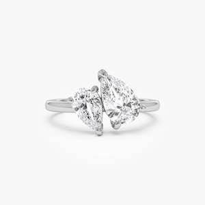 2.05 ctw <b>14k</b> Toi et Moi Pear Shaped Lab Grown Diamond <b>Ring</b> - Ayla - Product Image 2