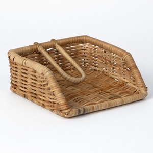 Accessoires de décoration de table de mariage, porte-serviettes en rotin tressé, panier porte-serviettes en rotin - Product Image 3
