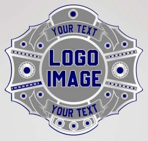 Ceinture de championnat de lutte en métal épais avec plaque centrale dorée et logo personnalisé, sangle bleue, titre personnalisé - Huzaim Elite Sports - Product Image 3