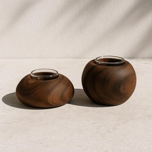 Porte-bougie en bois fait main par un designer, qualité supérieure, décoration d'intérieur pour un intérieur moderne - Product Image 3