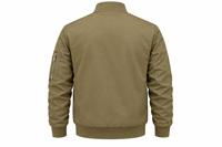 Blouson bomber décontracté kaki pour homme, coupe-vent léger avec fermeture éclair, col montant et poche latérale utilitaire