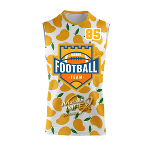 Camiseta Deportiva 7v7 Sublimada Personalizada con Diseño Mango, Malla de Spandex/Poliéster, Transpirable, Azul, Sin Mangas, Absorbe la Humedad, Antibacteriana - Product Image 4