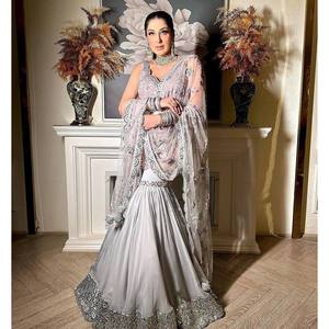 Thread and Sequence Work Top-Bottom Set para fiestas de noche Vestido de aspecto elegante - Product Image 3