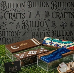 Caja de Regalo de Madera Personalizada para Alimentos de Ramadán con Diseño Rectangular e Incrustaciones Decorativas para Dátiles, Chocolates, Dulces y Frutos Secos para Eid - Product Image 1