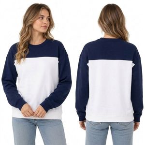 Sweat-shirts pour femmes à manches longues, dégradé violet bicolore, en molleton de coton épais brossé, teinture par immersion, durables - Product Image 5