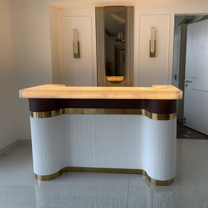 โต๊ะบาร์หินอ่อน Argmac ขนาด 8x2 ฟุต ปรับความสูงได้ ทนทาน พับเก็บได้ ดีไซน์ทันสมัย เหมาะสำหรับใช้ในห้องนั่งเล่นอพาร์ตเมนต์ - Product Image 1