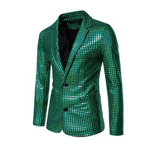Traje de Blazer y Pantalones de Manga Larga con Estampado en Caliente, Estilo Moderno para Discoteca, Fiesta, para Hombre, Antiarrugas y Antiestático - Product Image 3