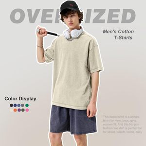 Camiseta de Algodón Extra Grande Personalizada para Hombre, Estilo Casual y Relajado, Cuello Redondo, Lisa, Suave, Transpirable, de Secado Rápido, Ecológica, 220g - Product Image 4