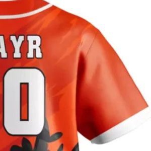 Camiseta de Béisbol Naranja, Negra y Blanca para Hombre, con Botones, Uniforme de Equipo, Transpirable, Ligera, para Torneos Deportivos - Product Image 6