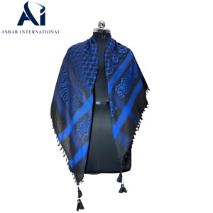 Vente en gros de foulards Arafat Keffiyeh Shemagh Yashmagh en coton, foulard traditionnel arabe, motif géométrique à carreaux, coupe-vent - Product Image 1