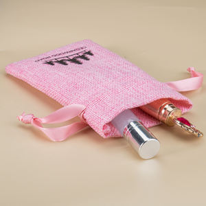 Sacs à bijoux en jute de style rustique, petite taille avec fermeture à cordon pour emballage cadeau - Product Image 1