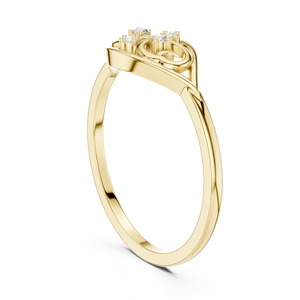 Yellow Gold Vintage Filigree <b>Ring</b> with Lab Grown Diamonds, Elegant Openwork Fine Jewelry for Women Anniversary Gift - Product Image 2