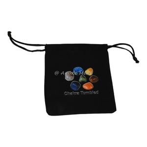 Cubo de Chakra ecológico personalizado, bolsa de algodón negro Metatron, bolsa con cordón con símbolos curativos, regalo impreso para amantes de las manualidades - Product Image 4