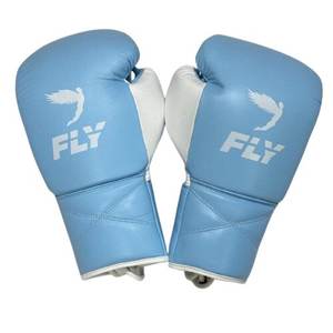 Gants de boxe Fly Superlace X Baby Blue à lacets pour entraînement et sparring professionnel 8oz-16oz - Product Image 2