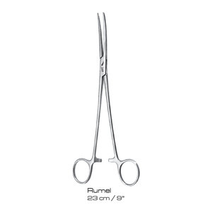 Pinces hémostatiques Rumel 23 cm (9 pouces) droites en acier inoxydable, instrument chirurgical manuel certifié CE Classe I - Product Image 2