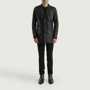Best Quality Genuine Leather Men's Traditional <b>Jacket</b> with Stand Collar Winter Ready Tanned Leather - Product Image 1